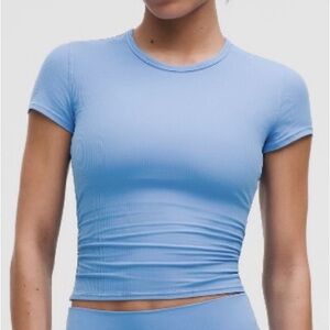 All It Takes Back-Twist Ribbed Short-Sleeve Shirt